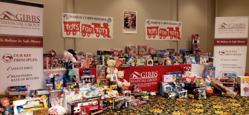 toys for tots holiday party shows presents